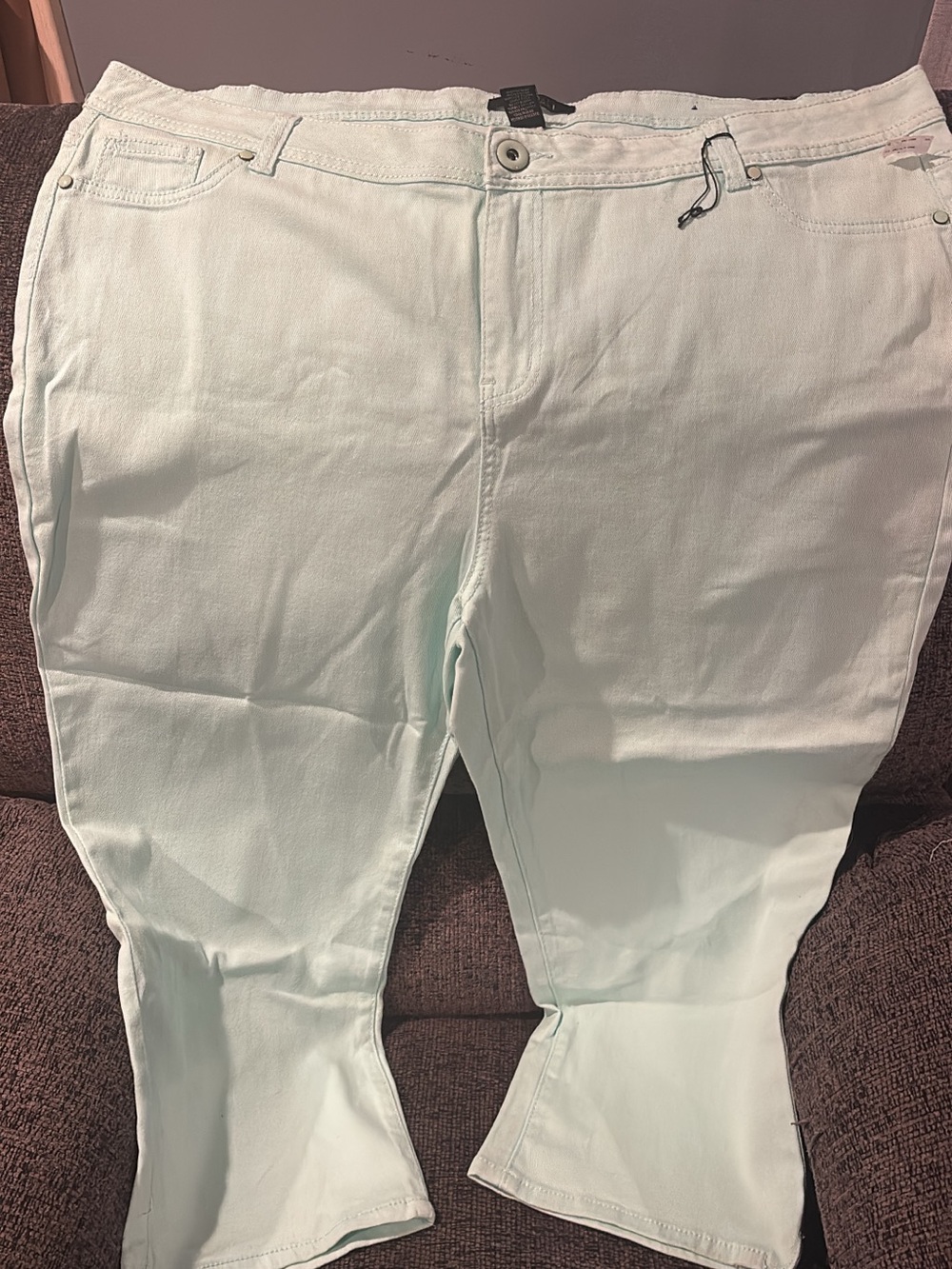 Roz & Ali Mint Green Flare Jeans